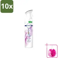 Febreze 10 x Spray - Zero % - Orchidee - Luchtverfrisser - 300ml - Bulkverpakking - Luchtverfrisser - Douchemop - Geuren verwijderen