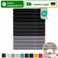 Komfortec Set van 12 Badhanddoek 100x200 cm van 100% Katoen, XXL Saunahanddoek, Grote Douchehanddoek, Zacht & Absorberend, Antraciet&Grijs&Zwart
