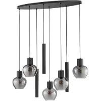 Brilliant hanglamp Ligari zwart - 8-lichts - metaal en glas