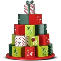 OEM Adventskalender 2025, 25 vakken, houten adventsboom, zelf te maken, meerkleurig
