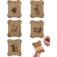 OEM 20 stuks stickergarnkaarten, 10x7,5 cm, vintage labels, 5 verschillende designs
