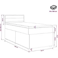 vidaXL Boxspringbed met matras, donkergrijs, 90 x 190 cm, gestoffeerd