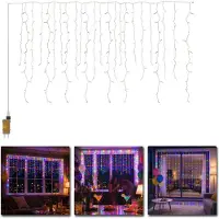 ACXIN LED-sneeuwvlokken-decoratielamp, 15 meter, 600 LED's, multicolor, 8 lichtmodi, synchroniseerbaar, decoratieve verlichting voor feestelijke gelegenheden
