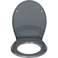 Wenko toiletzitting met wandbescherming, 37 x 44,5 cm, grijs