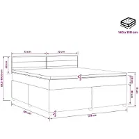 vidaXL Boxspringbed met matras, donkerbruin, 140 x 190 cm, met stoffen bekleding