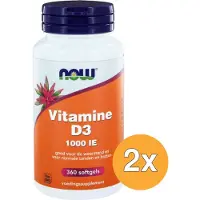 Now 2x Vitamine D3 1000IE (360 softgels)