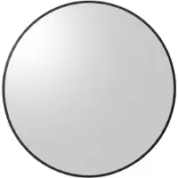 Usorteret - Ronde wandspiegel in metalen frame, Ø 70 cm, zwart