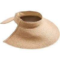 Esotiq Andrea - Zomerhoed - Beige - Breed Afhangend Ronde - Open Achterkant