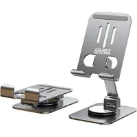 AdroitGoods Telefoonhouder Bureau Telefoonstandaard Aluminium Telefoon Standaard - Telefoon/Tablet Houder - 360° Draaibaar - Verstelbaar, Stabiel & Premium Design - Donker grijs