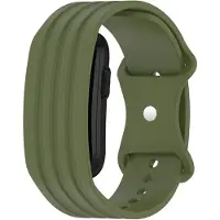 Strap-it Siliconen bandje geschikt voor Garmin Cirqa - Lichtgewicht sport Horlogebandje met druksluiting - Army Legergroen