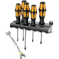Wera Joker Werkplaats, Universeel Schroefbeitel met dubbele steeksleutelset Kopbreedte: 4.5 mm, 5.5 mm, 7 mm Koplengte: 80 mm, 90 mm, 100 mm, 125 mm