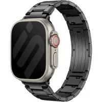 Strap-it Titanium bandje geschikt voor Apple Watch (Series 12/11/10), (Ultra 4/3/2/1), (SE 3/2/1), (Series 9/8/7/6/5/4) - 44/45/46/49mm - Zwart