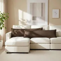 vidaXL Kussensloop 2 st HOUTEN Taupe 40 x 145 cm Faux Linnen