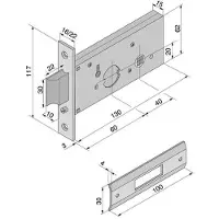 Welka Inlegslot voor bandslot en schuifgrendel Mm.62 H 123 - mm.60 (artikelnummer: 12360010)