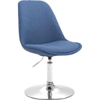 CLP Essstoel Maverick, bekleed met stof, draaibaar en met traploos verstelbare hoogte, blauw, met chroomkleurig frame