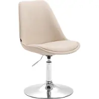 CLP Esskamerstoel Maverick, bekleed met stof, draaibaar en met traploos verstelbare hoogte, kleur crème, frame in chroom