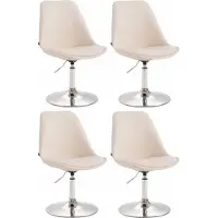CLP Set van 4 eetkamerstoelen Maverick, kunstleer, draaibaar en traploos verstelbaar, kleur crème, frame in chroom