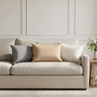 vidaXL Kussensloop 6 st HOUTEN Wit 40 x 60 cm Faux Linnen