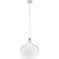 LUCANDE Hanglamp Christo, dimbaar, wit / opaal, Woon-/ Eetkamer, Glas, Design, hanglamp