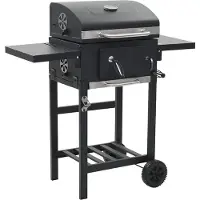 vidaXL Pizzaoven en barbecue 3-in-1 zwart