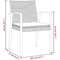 vidaXL 7-delige Tuinset met kussens poly rattan en staal