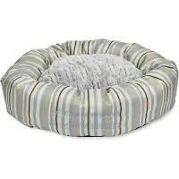 Dripio Rond hondenbed, groot, bamboe/gestreept, wasbaar, antislip