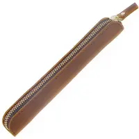 Merkloos Omgoods- Potloodhouder Duurzaam Crazy Horse Leder - Etui - Organizer - Sleuteltas - Waterafstotend - Compact Ontwerp 19x3x1,5 cm