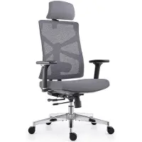 Selius Ergonomische Bureaustoel Zwart-Grijs - 4D Armleuningen - Verstelbare Zitdiepte - Suède Materiaal