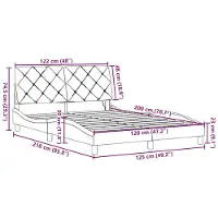 vidaXL Bedframe met LED-verlichting, zonder matras, donkergrijs, 120x200 cm, stof