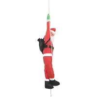 vidaXL Hangende kerstman op touw Rood 30 x 15 x 130 cm Polyester