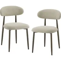 COLAMY Eetkamerstoel - Gestoffeerde Zitting - Ergonomische Rugleuning - Metalen Poten - Moderne Stoel - Set van 2