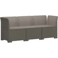 vidaXL 3-Zits Tuin Sofa Rottanlook 3-zits PP Lichtgrijs