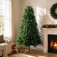 vidaXL Kunstkerstboom 180 cm Pvc en massief grenenhout Groen