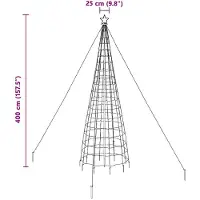 vidaXL LED kerstboom met 800 LED met grondpennen Warmwit 400 cm IJzer