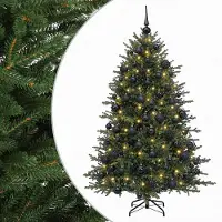 vidaXL - Kunstkerstboom - met - kerstbal - 180 - cm - 300 - LED's - Warmwit