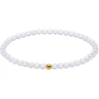 Lucardi - Dames Stainless steel goldplated kralenarmband met transparante kwarts voor dames - Armband - Staal - Goudkleurig - 17 cm