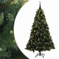 vidaXL Kunstkerstboom met kerstbal 210 cm 300 LED's Warmwit