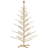 vidaXL - Houten - kerstboom - 240 - cm - Bamboe - en - massief - grenenhout - Bruin