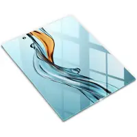 Wallfluent Glazen Snijplanken - Waterstroom Snijplanken Glas - 30 cm x 40 cm - Blauw Snijplanken van Glas - Glazen Snijplank - Snijplank van Glas met Print - Glazen Snijplank met Antislip