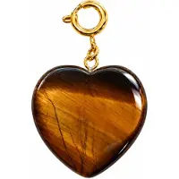 My Bendel - Edelstenen Hart Bedel • 25 Mm • Tiger Eye - met Luxe Cadeauverpakking | Sieraden Voor Dames