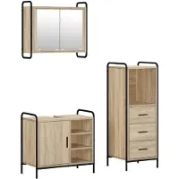 vidaXL Badkamerkast set 3 st Sonoma Eiken 40 x 36 x 109,5 cm