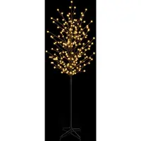 vidaXL - Led-bollen - kerstboom - Zwart - 210 - cm - Staal - 250 - LED's