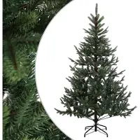 vidaXL - Kunstmatige - Hinged - Kerstboom - 210 - cm - PVC - en - Metalen - Groen