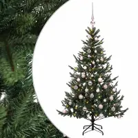 vidaXL - Kunstkerstboom - met - kerstbal - 150 - cm - 150 - LED's - Warmwit
