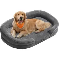 Dripio Orthopedisch hondenbed, 104x69x18 cm, in de kleur grijs, wasbaar