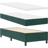 vidaXL Boxspringbed met LED-verlichting, donkergroen, 80 x 200 cm, fluweel