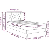 vidaXL Bedframe met matras en hoofdeinde, zwart, 90 x 190 cm, fluweel