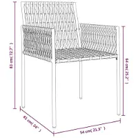vidaXL Tuinstoelen met kussens, 4 stuks, zwart, 54x61x83 cm, polyrotan