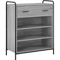 vidaXL - Schoenenkast - 76 - x - 36,5 - x - 93 - cm - Bewerkt - hout - Grijs - Sonoma
