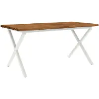 vidaXL Eettafel met levendige rand 160 x 80 x 75 cm Naturel